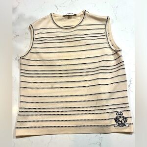 St John Collection Women’s Stripped Sleeveless Knit top size M